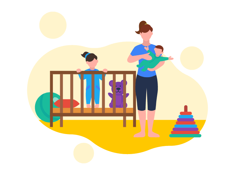 A mother with her children